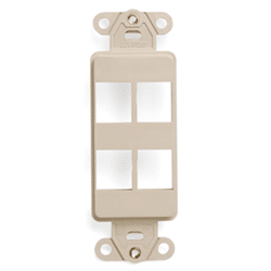 Leviton Decora Quickport Plate 4 Ports Ivory (41644-I)