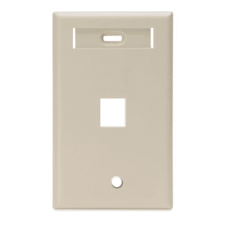 Leviton Quickport Wallplate with ID Single Gang 1 Port Ivory (42080-1IS)
