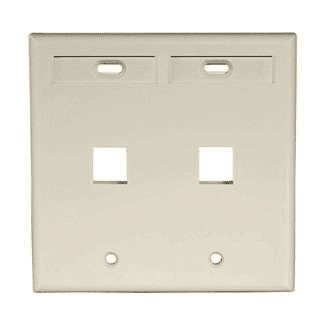 Leviton Quickport 2 Port Wallplate with ID Ivory (42080-2IP)