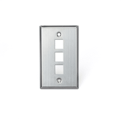 Leviton Quickport 3 Port Single Gang Wallplate Stainless (43080-1S3)