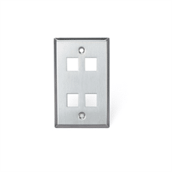 Leviton Quickport 4 Port Single Gang Wallplate Stainless (43080-1S4)