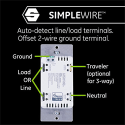 Jasco ZWave Plus In Wall On Off Smart Switch with QuickFit, SimpleWire (46562)