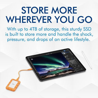 Disque SSD LACIE RUGGED MINI 1 To USB 3.2 GEN 2X2 2,5 pouces