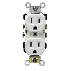 Leviton Tamper Resistant Receptacle 120V 15A White (5321-W)