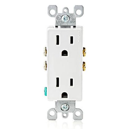 Leviton Decora AC Receptacle 15A 125V White (5325-W)