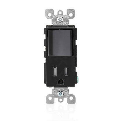 Leviton Combination Decora Switch/Recep Black (5625-E)