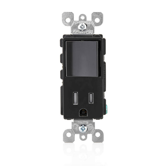 Leviton Combination Decora Switch/Recep Black (5625-E)