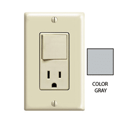 Leviton Decora Combination Switch and Receptacle 120V Gray (5625-GY)
