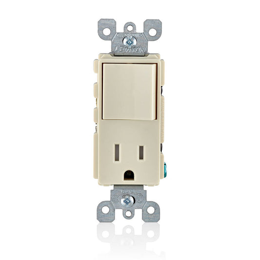 Leviton Combination Decora Switch / Receptacle Light Almond (5625-TSP)