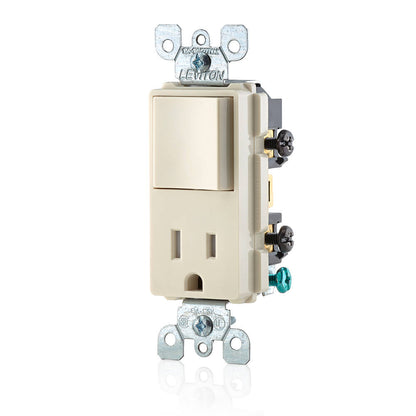 Leviton Combination Decora Switch / Receptacle Light Almond (5625-TSP)