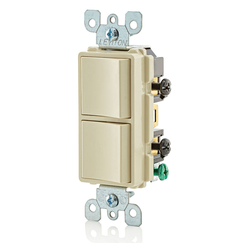 Leviton Single-Pole AC Combination Switch 15A 120/277V Ivory (5634-I)