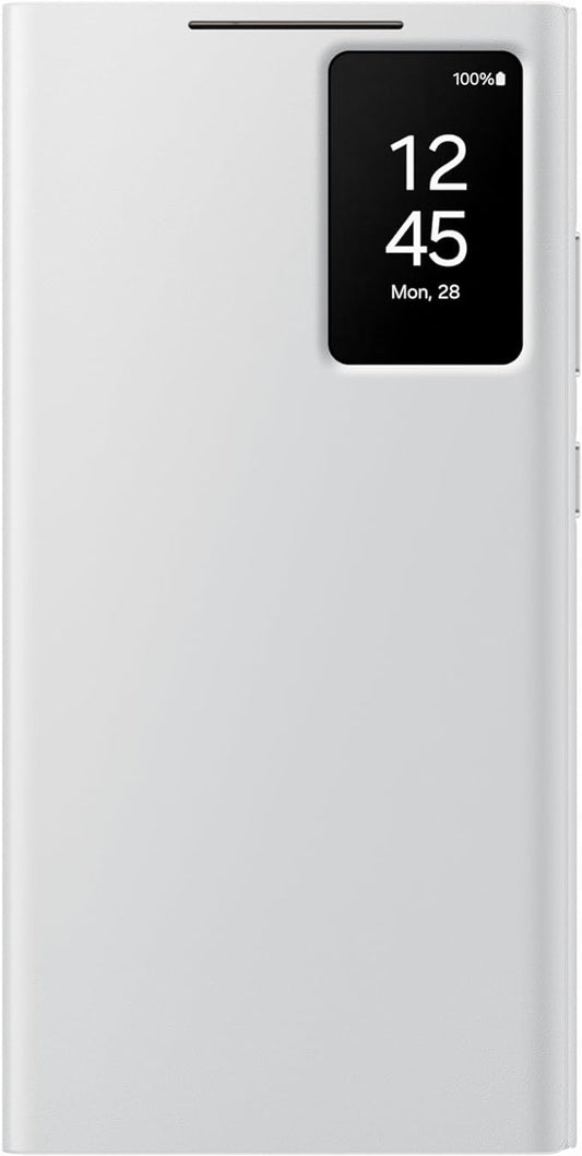 Étui portefeuille Smart View pour Samsung (E1) blanc