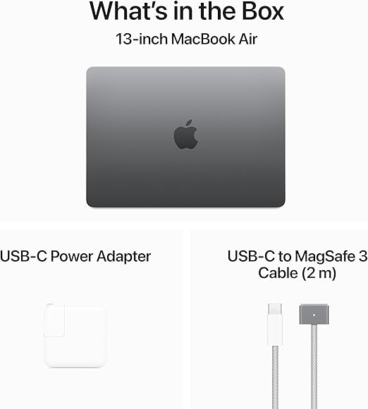 MacBook Air de 13 pulgadas (2024) con procesador Apple M3 (16 GB de RAM y 256 GB de SSD), color gris espacial.