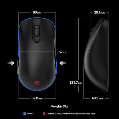 Ratón para juegos Benq Zowie, inalámbrico, negro, tamaño pequeño, sin controladores