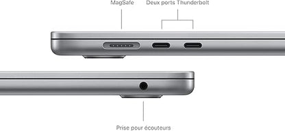 FR Apple 2024 MacBook Air 15-inch Laptop Apple M3 - 16GB RAM, 256 GB SSD Space Grey French