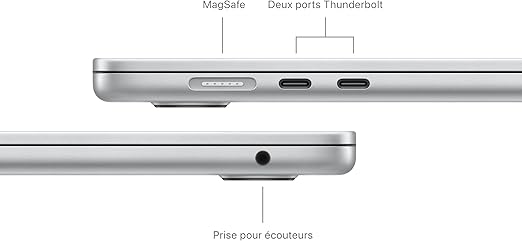 FR Apple 2024 MacBook Air 15-inch Laptop Apple M3 - 16GB RAM, 256 GB SSD Silver French