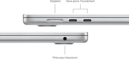 FR Apple 2024 MacBook Air 15-inch Laptop Apple M3 - 16GB RAM, 256 GB SSD Silver French