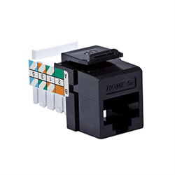 Leviton Home 6 Quickport Cat 6 Connector, T568A, Black (61HOM-RE6)