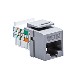 Leviton Home 6 Quickport Cat 6 Connector, T568A, Gray (61HOM-RG6)