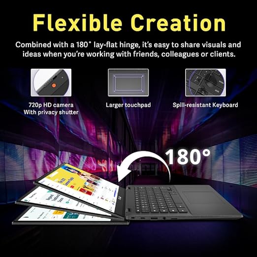 Ordinateur portable 14,0 pouces, processeur Intel Core i5-1235U, 1,3 GHz, 16 Go, processeur Chrome OS