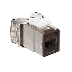 Leviton Atlas-X1 Shielded CAT6 RJ45 Quickport Connector, Brown (61SJK-RB6)