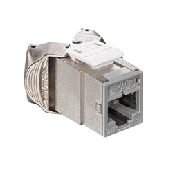 Leviton Atlas-X1 Shielded CAT6 RJ45 Quickport Connector, Grey (61SJK-RG6)