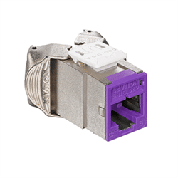 Leviton Atlas-X1 Shielded CAT6 RJ45 Quickport Connector, Purple (61SJK-RP6)