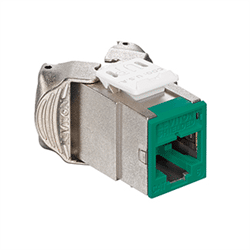 Leviton Atlas-X1 Shielded CAT6 RJ45 Quickport Connector, Green (61SJK-RV6)