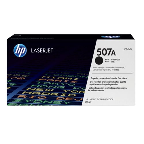 Cartucho de tóner láser original HP 507A (paquete individual), negro