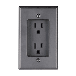 Leviton Recessed Duplex Receptacle 125V 15A Black (689-E)