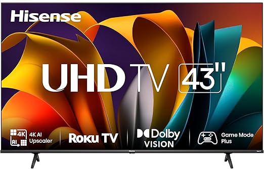 Téléviseur intelligent Hisense 43 pouces 4K UHD Roku
