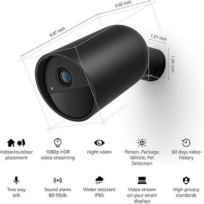 Caméra sécurisée Hue avec batterie blanche, lot de 1