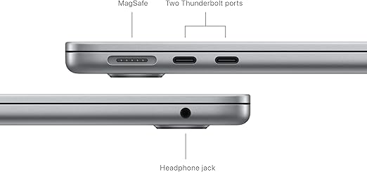 MacBook Air de 13 pulgadas (2024) con procesador Apple M3 (16 GB de RAM y 256 GB de SSD), color gris espacial.