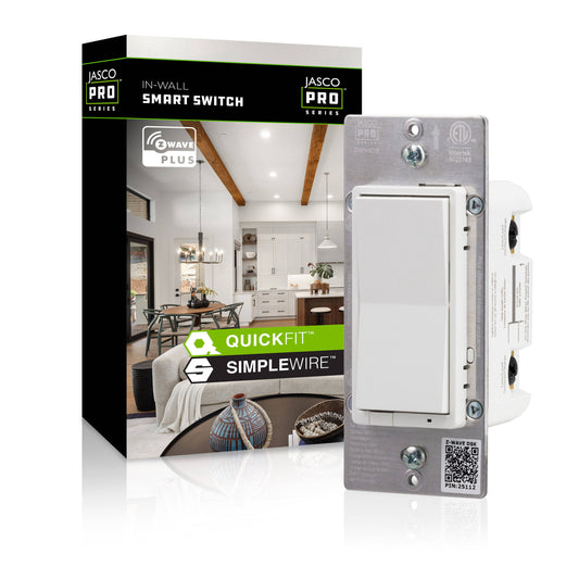Interrupteur mural intelligent JascoPro ZWave Plus série 800 avec QuickFit et SimpleWire (76596)