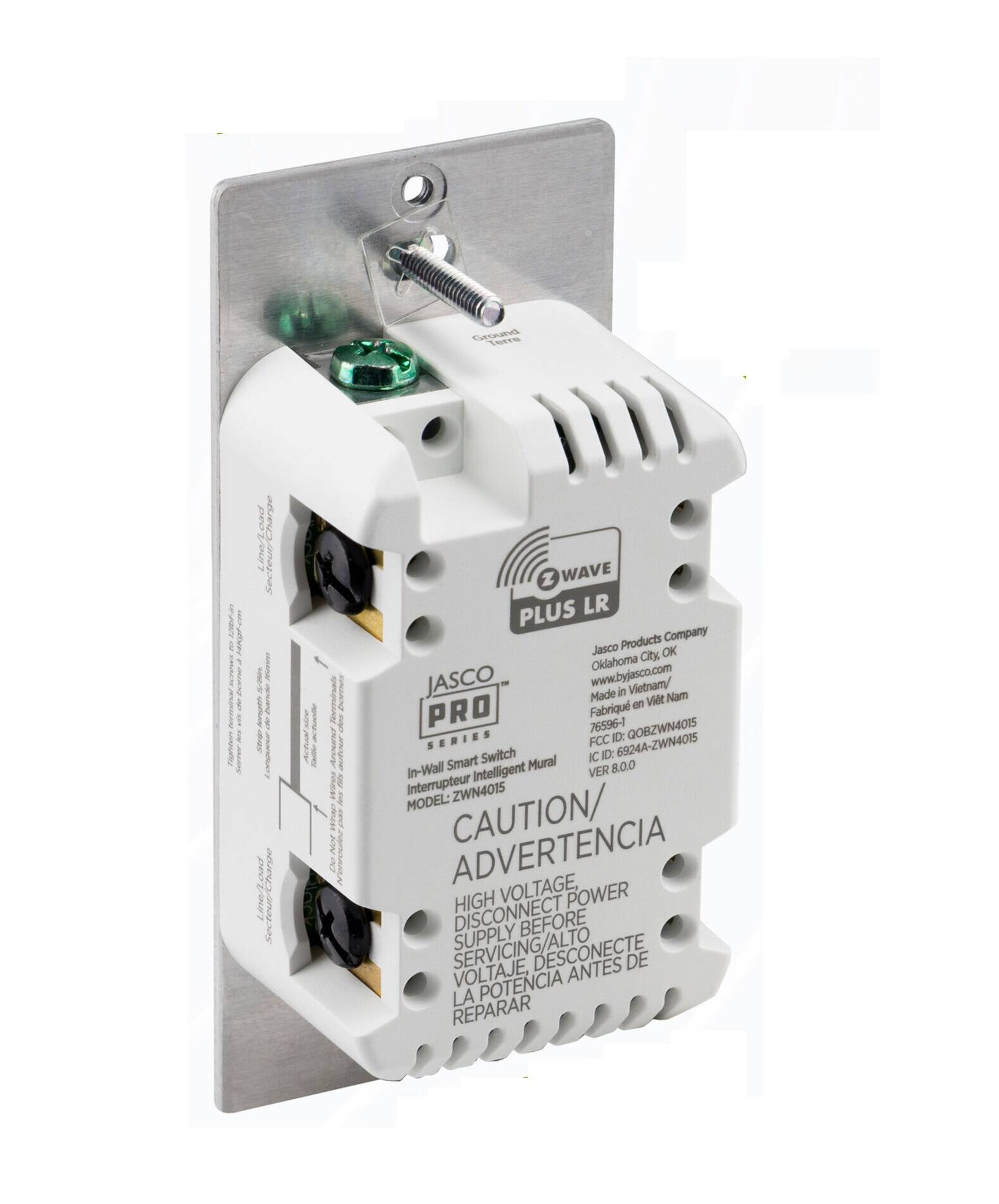 JascoPro ZWave Plus 800 Series InWall Smart Switch with QuickFit and SimpleWire (76596)