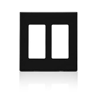 Leviton Screwless Decora Wallplate 2 Gang Black (80309-SE)