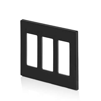 Leviton Screwless Decora Wallplate 3 Gang Black (80311-SE)