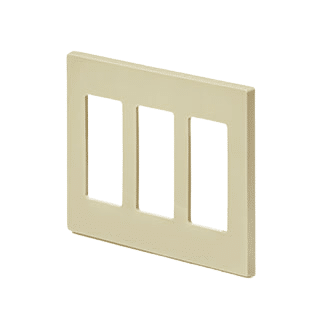 Leviton Screwless Decora Wallplate 3 Gang Ivory (80311-SI)