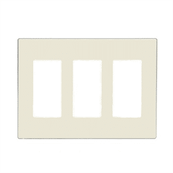 Leviton Screwless Decora Wallplate 3 Gang Light Almond (80311-ST)