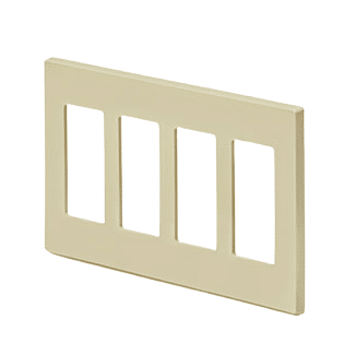 Leviton Screwless Decora Wallplate 4 Gang Ivory (80312-SI)