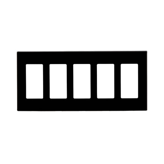 Leviton Screwless Decora Wallplate 5 Gang Black (80321-SE)