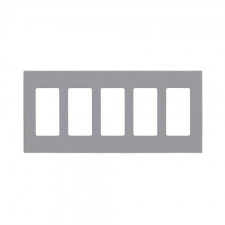 Leviton Screwless Decora Wallplate 5 Gang Gray (80321-SGY)
