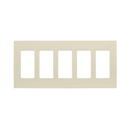 Leviton Screwless Decora Wallplate 5 Gang Light Almond (80321-ST)