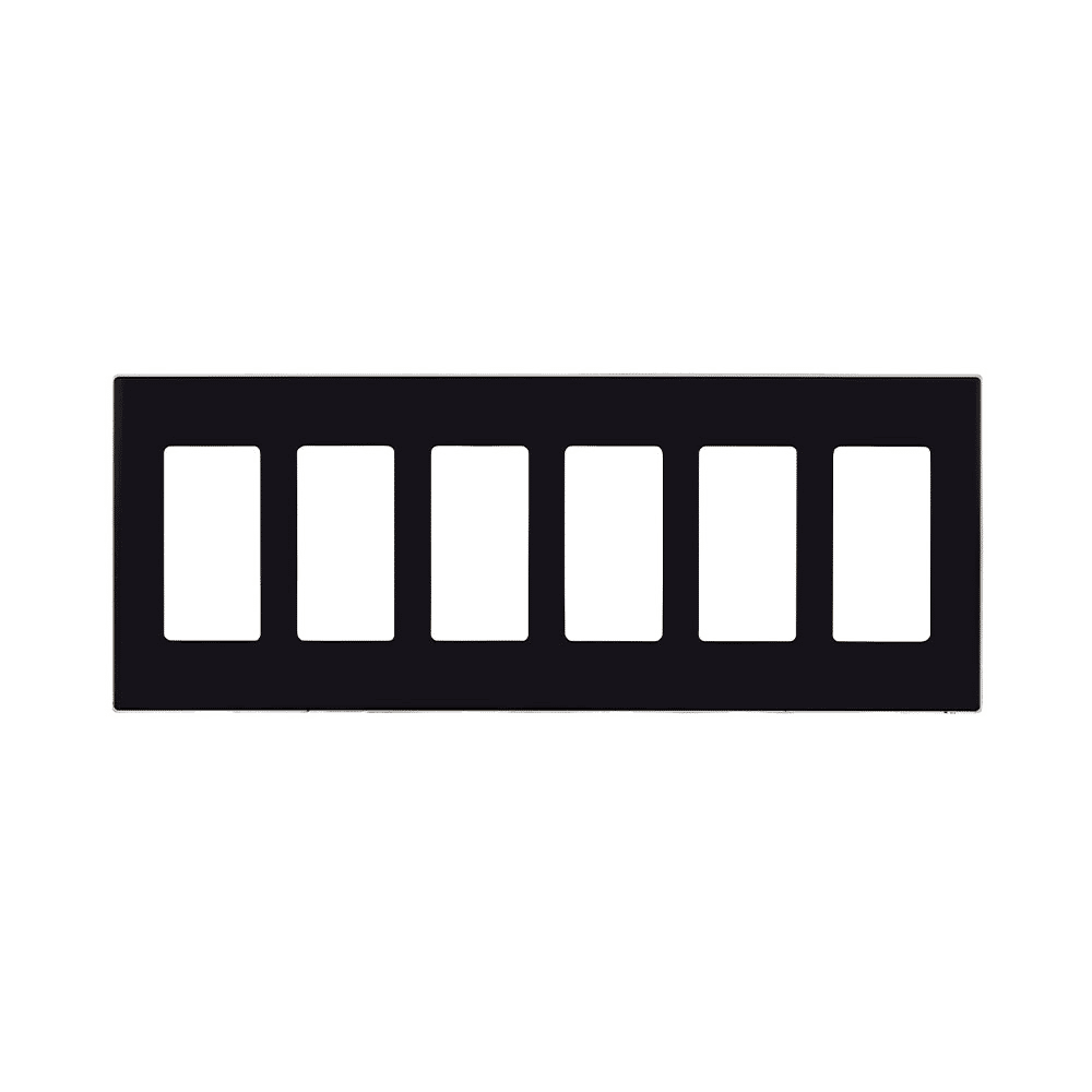 Leviton Screwless Decora Wallplate 6 Gang Black (80326-SE)