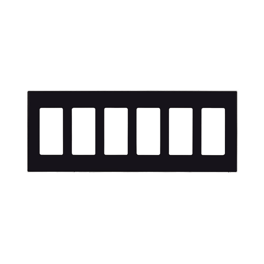 Leviton Screwless Decora Wallplate 6 Gang Black (80326-SE)