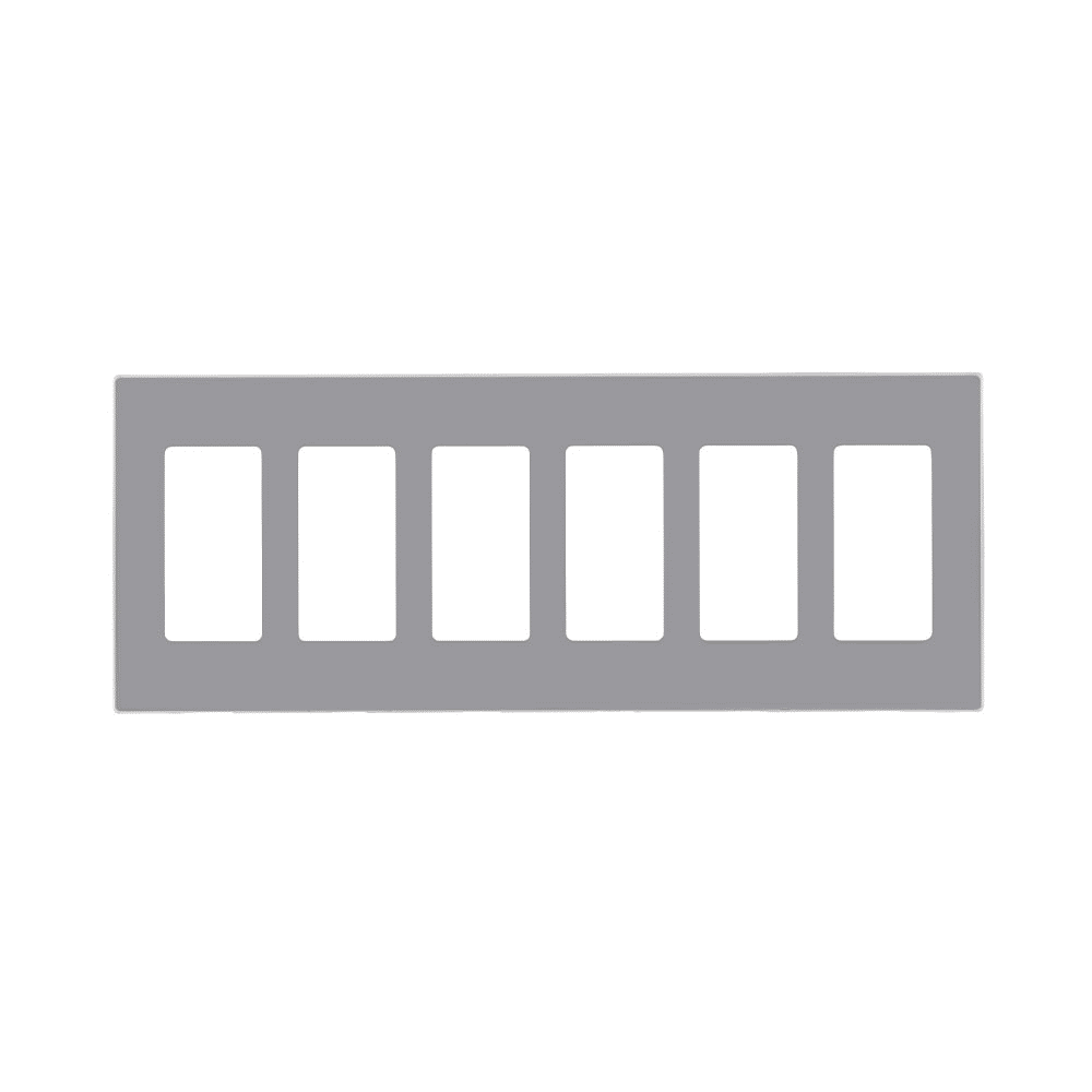 Leviton Screwless Decora Wallplate 6 Gang Gray (80326-SGY)