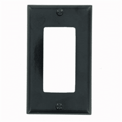 Leviton Decora Standard Size Wallplate, Thermoset, 1 Gang, Black (80401-E)