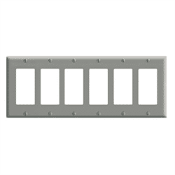 Leviton Decora 6 Gang Wallplate Gray (80436-GY)