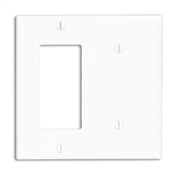 Leviton Wall Plate 2 Gang 1 Blank 1 Decora White (80708-W)