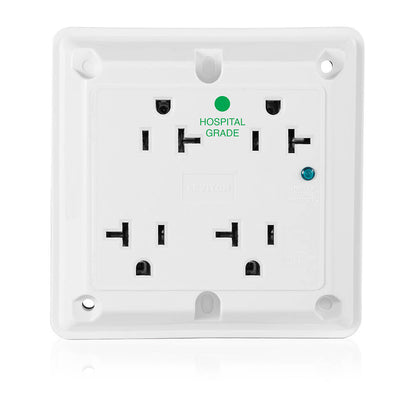 Leviton 4-in-1 Surge Protective Quadruplex Receptacle Outlet, 20 Amp, 125V White (8490-W)